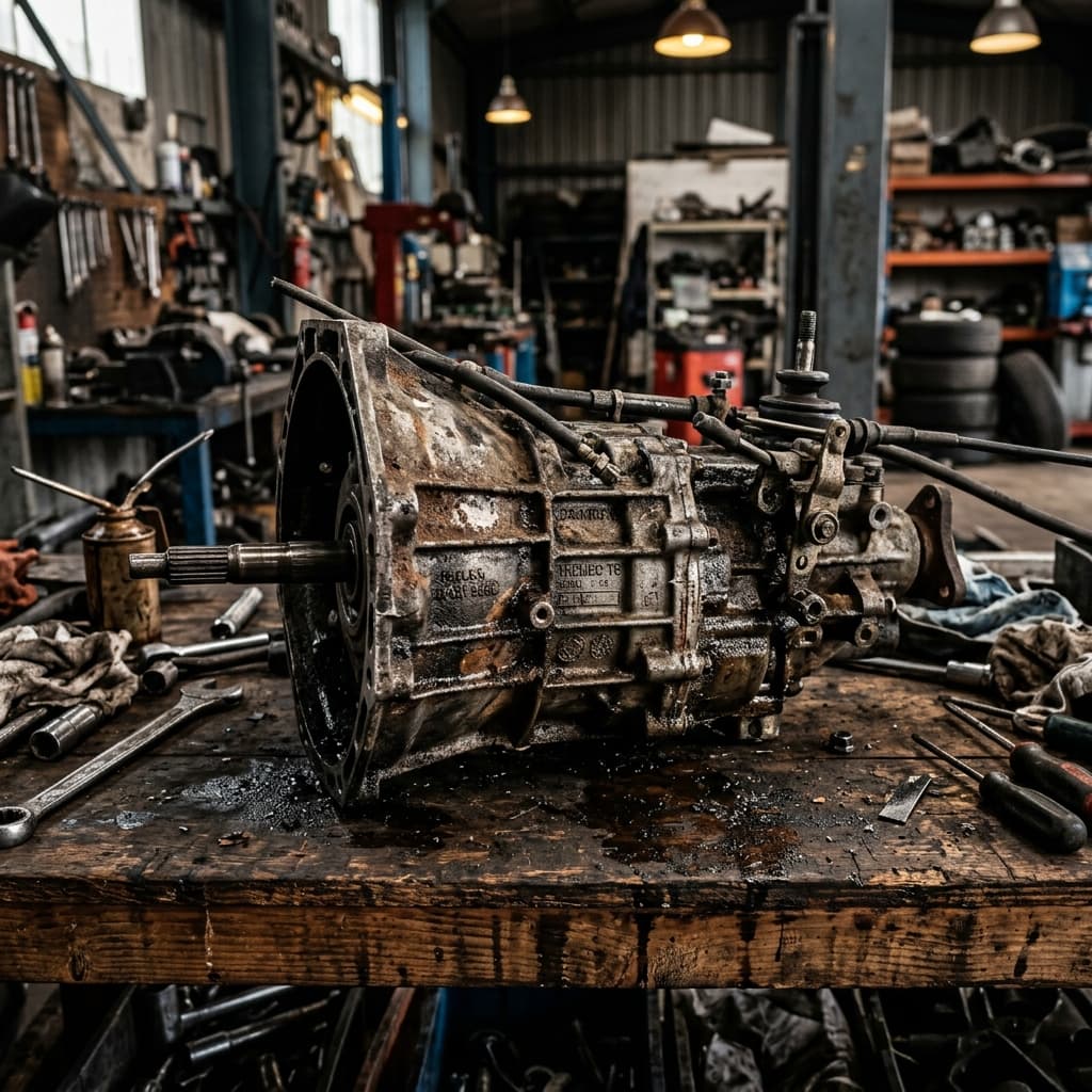 Zużyta skrzynia / Dirty worn gearbox